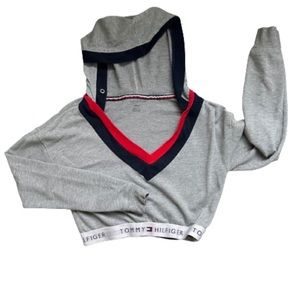 UO x Tommy Hilfiger Crop Hoodie size small